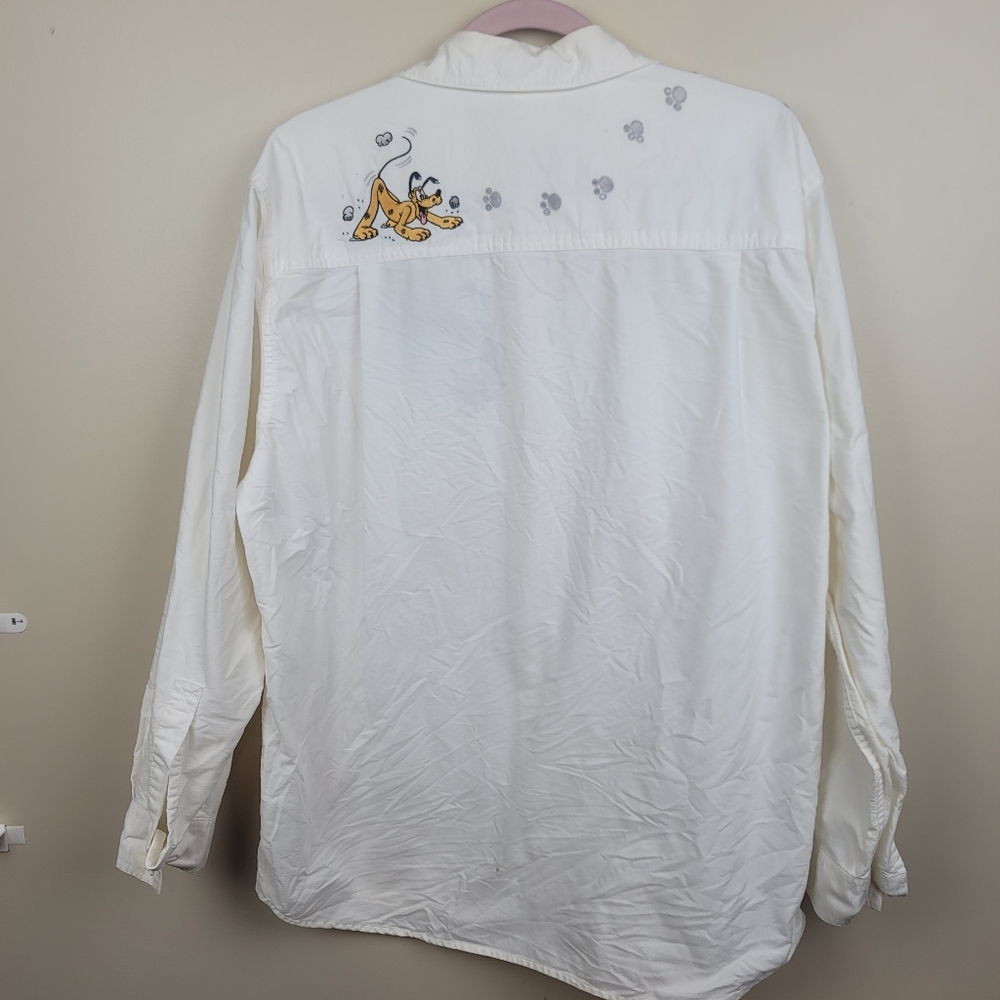 Vintage Disney Store White Button Up Shirt size M - Picture 8 of 8
